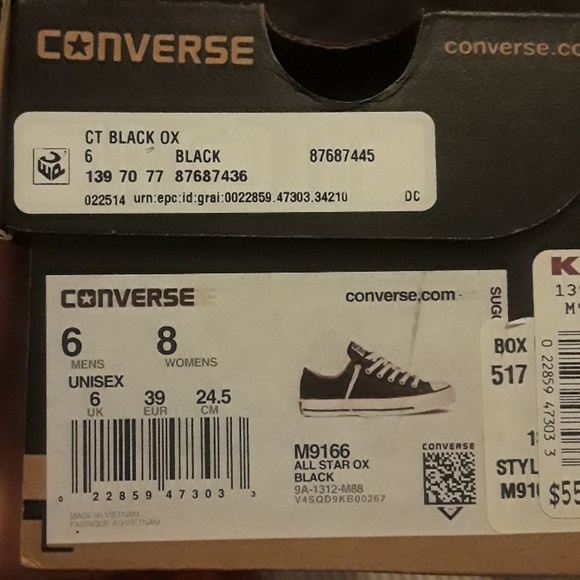 converse box size
